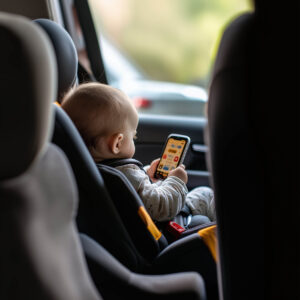 baby using a ride sharing app